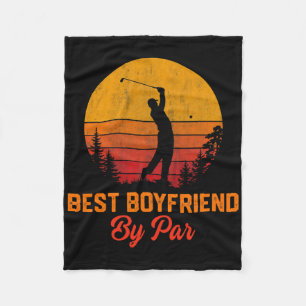 Mens Vintage Best Boyfriend By Par Golf Boyfriend  Fleece Blanket