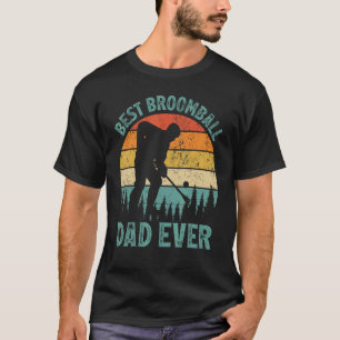 Mens  Vintage Best Broomball Dad Ever Father's Day T-Shirt
