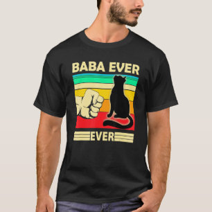 Mens Vintage Best Cat Baba Ever Bump Fit Cat Dad T-Shirt