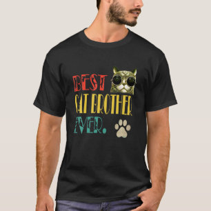 Mens Vintage Best Cat Brother Ever Brother Funny F T-Shirt