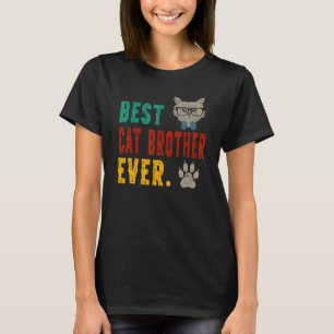 Mens Vintage Best Cat Brother Ever Bump Fi Fathers T-Shirt