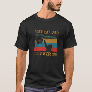 Mens Vintage Best Cat Dad Ever Bump Cat Lover Gift T-Shirt