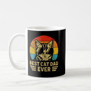 Mens Vintage Best Cat Dad Ever Retro Father Day Gi Coffee Mug