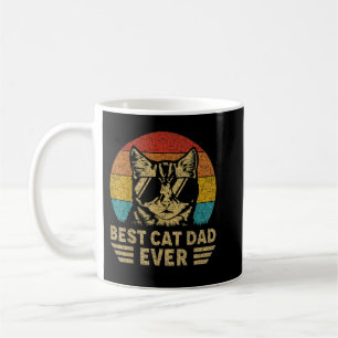 Mens Vintage Best Cat Dad Ever Retro Father Day Gi Coffee Mug