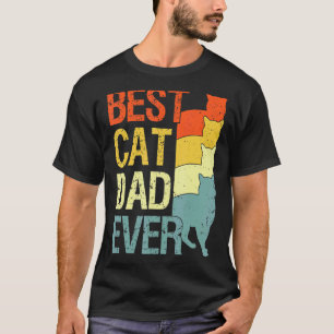 Mens Vintage Best Cat Dad Ever Retro Father's Day T-Shirt