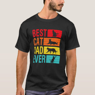 Mens Vintage Best Cat Dad Ever Retro Father's Day T-Shirt