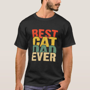 Mens Vintage Best Cat Dad Ever Retro Father's Day T-Shirt