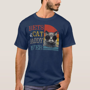 Mens Vintage Best Cat Daddy Ever s Funny Cat Daddy T-Shirt