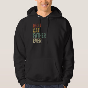 Mens Vintage Best Cat Father Ever Father Day Hoodie