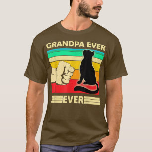Mens Vintage Best Cat Grandpa Ever Bump Fit Funny T-Shirt