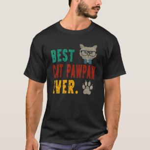 Mens Vintage Best Cat Pawpaw Ever Bump Fi Fathers  T-Shirt