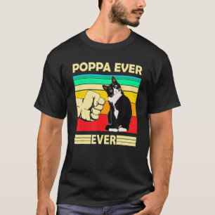 Mens Vintage Best Cat Poppa Ever Bump Fit Cat Dad T-Shirt