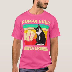 Mens Vintage Best Cat Poppa Ever Bump Fit Funny Ca T-Shirt