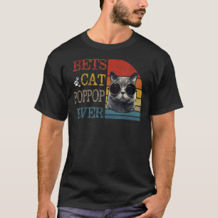 Mens Vintage Best Cat Poppop Ever Cat Poppop T-Shirt