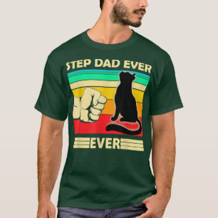 Mens Vintage Best Cat Step Dad Ever Bump Fit Funny T-Shirt