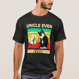 Mens Vintage Best Cat Uncle Ever Bump Fit Cat Dad T-Shirt