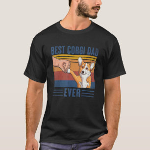 Mens Vintage Best Corgi Dad Ever Fist Bump Corgi D T-Shirt