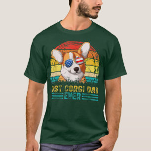Mens Vintage Best Corgi Dad Ever Men Fathers Day  T-Shirt
