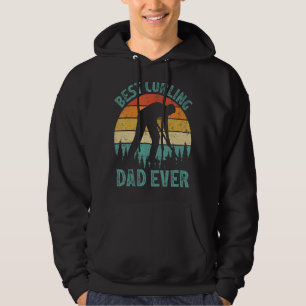 Mens Vintage Best Curling Dad Ever Father's Day Hoodie