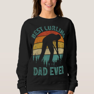 Mens Vintage Best Curling Dad Ever Father's Day Sweatshirt