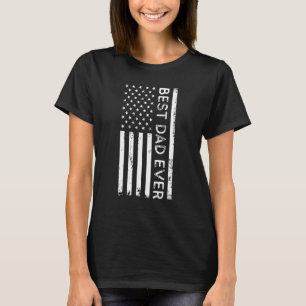 Mens Vintage Best Dad Ever American Flag Distresse T-Shirt