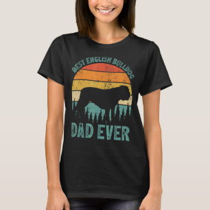 Mens  Vintage Best English Bulldog Dad Ever Father T-Shirt