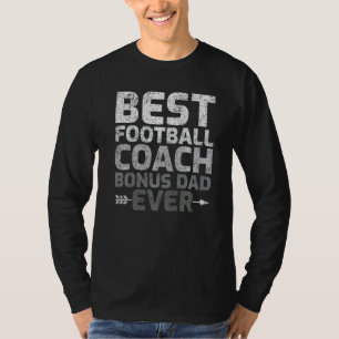 Mens Vintage Best Football Coach Bonus Dad Ever Fa T-Shirt