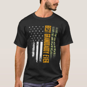 Mens Vintage Best Granddaddy Ever Camo American Fl T-Shirt