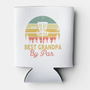 Mens Vintage Best Grandpa By Par Disc Golf Dad Fat Can Cooler