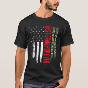 Mens Vintage Best Grandpop Ever Camo American Flag T-Shirt