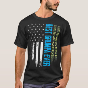 Mens Vintage Best Grumpa Ever Camo American Flag D T-Shirt
