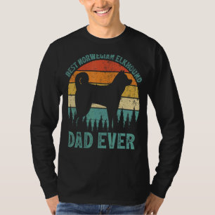 Mens Vintage Best Norwegian Elkhound Dad Ever Fat T-Shirt