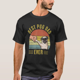 Mens Vintage Best Pug Dad Ever Fist Bump   Pug Dog T-Shirt