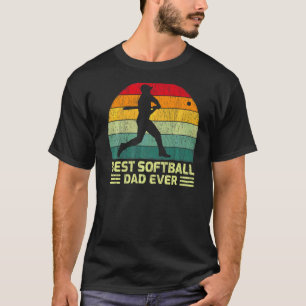 Mens Vintage Best Softball Dad Ever Father's Day T-Shirt