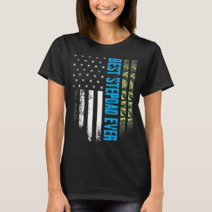 Mens Vintage Best Stepdad Ever Camo American Flag T-Shirt