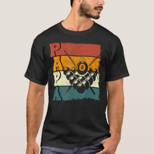 Mens Vintage Billiards Papa Billiards Player Fathe T-Shirt
