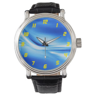 Men's Vintage Black Leather Strap Watch