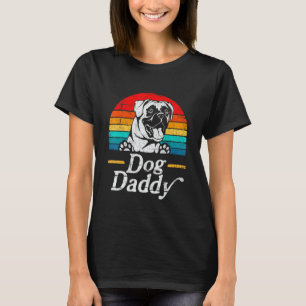 Mens Vintage Boxer Dog Daddy Dog Dad Father's Day T-Shirt