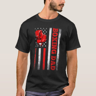 Mens Vintage Boxing Dad American Flag Sport Father T-Shirt