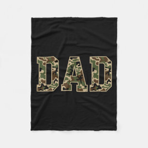 Mens Vintage Camo Duck Hunting Dad Old Camo Dad  Fleece Blanket
