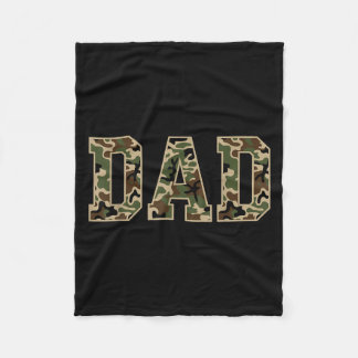 Mens Vintage Camo Duck Hunting Dad Old Camo Dad  Fleece Blanket