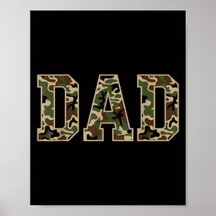 Mens Vintage Camo Duck Hunting Dad Old Camo Dad Poster