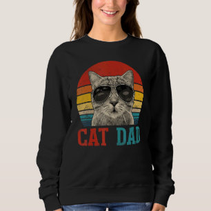 Mens Vintage Cat Dad Best Cat Dad Ever Meowica Dad Sweatshirt