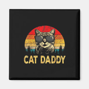 Mens Vintage Cat Daddy Fun Cat Lover Gift Cat Dad Magnet