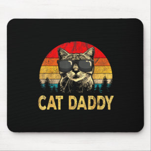 Mens Vintage Cat Daddy Fun Cat Lover Gift Cat Dad Mouse Mat