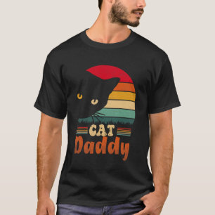 Mens Vintage Cat Daddy Funny Cat Lover Gift Cat Da T-Shirt