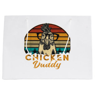 Mens Vintage Chicken Daddy Chicken Dad Father Farm Large Gift Bag