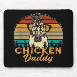 Mens Vintage Chicken Daddy Chicken Dad Father Farm Mouse Mat