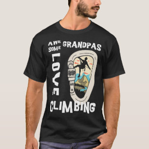 Mens Vintage Climbing Carabiner Awesome Grandpas L T-Shirt