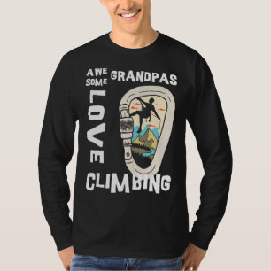 Mens Vintage Climbing Carabiner Awesome Grandpas L T-Shirt